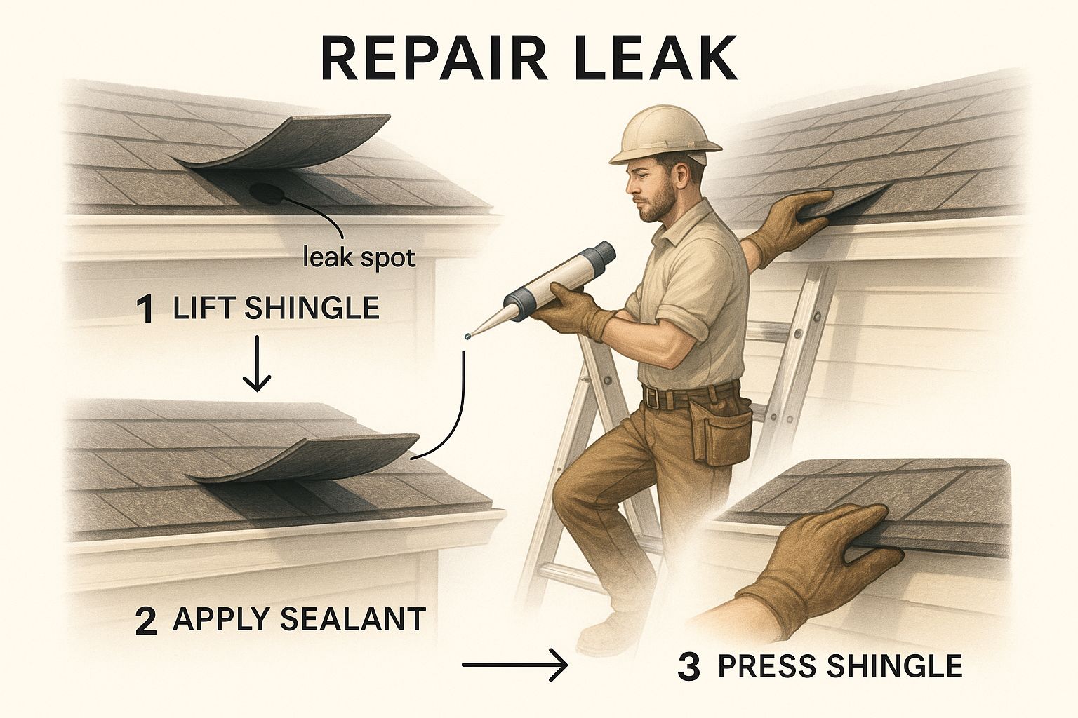 Infographic about roof leak repair sharon pa