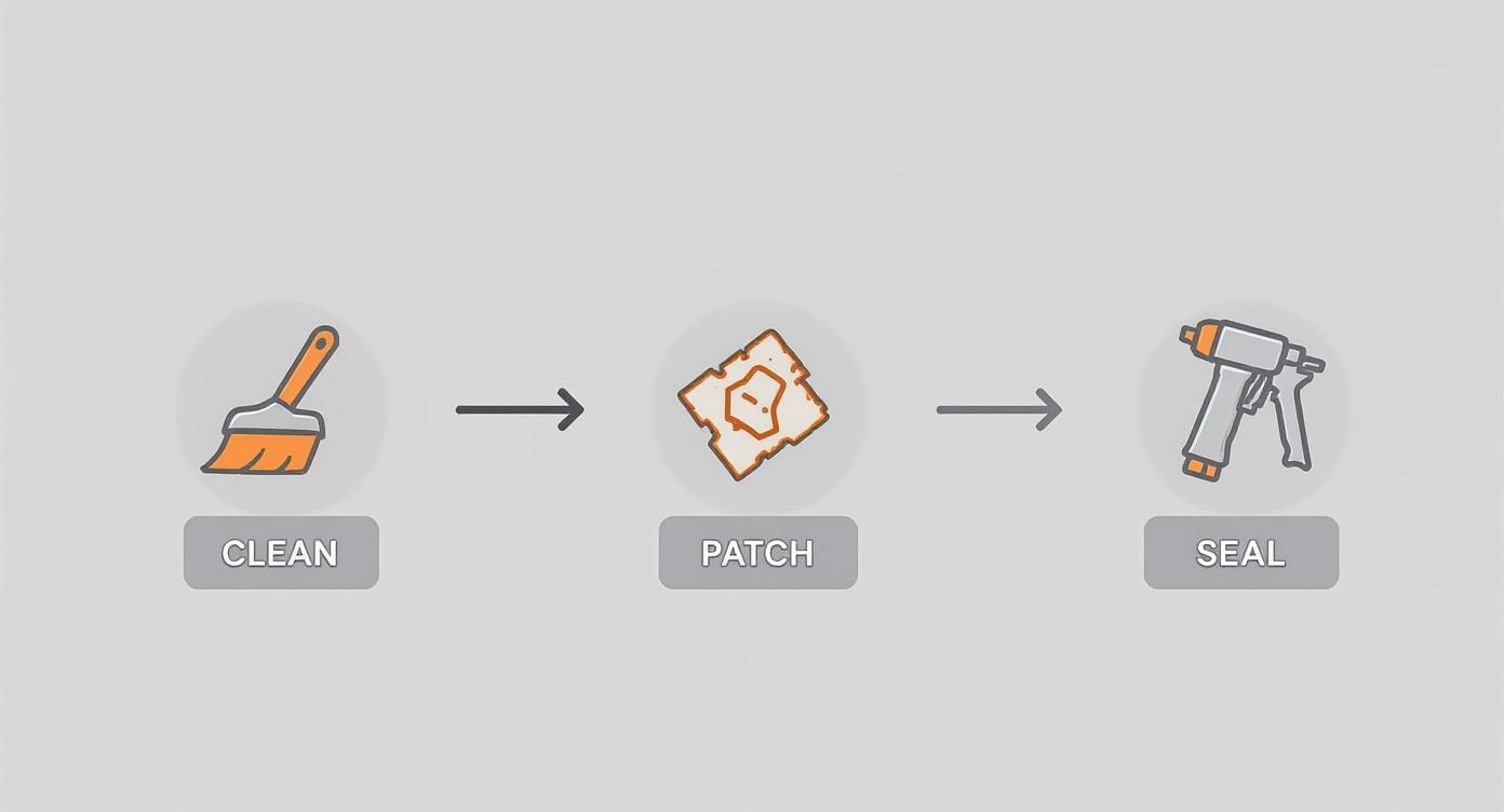 Infographic about how do i repair a flat roof