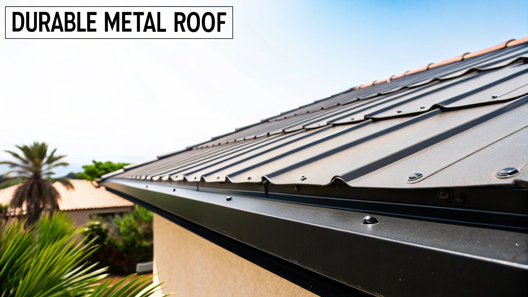 A modern home with a durable metal roof