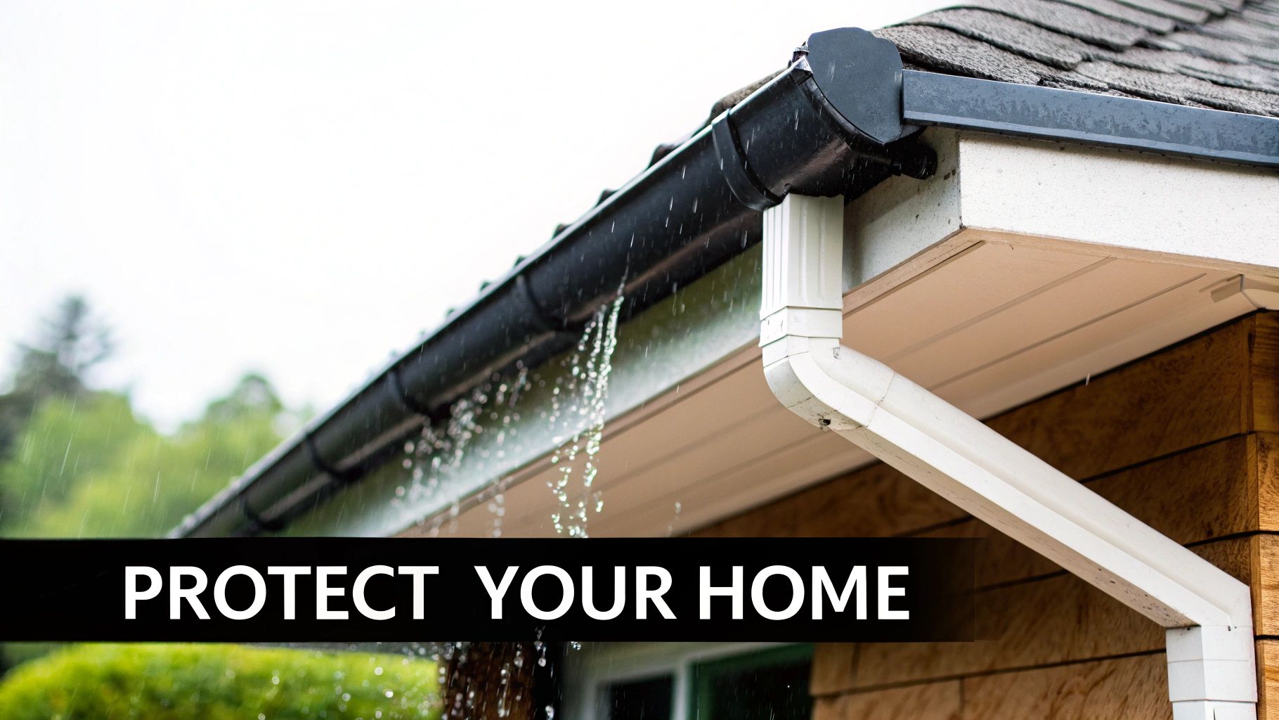 A clean, professionally installed gutter system on a residential home in Lakeland, showing proper integration with the roofline.