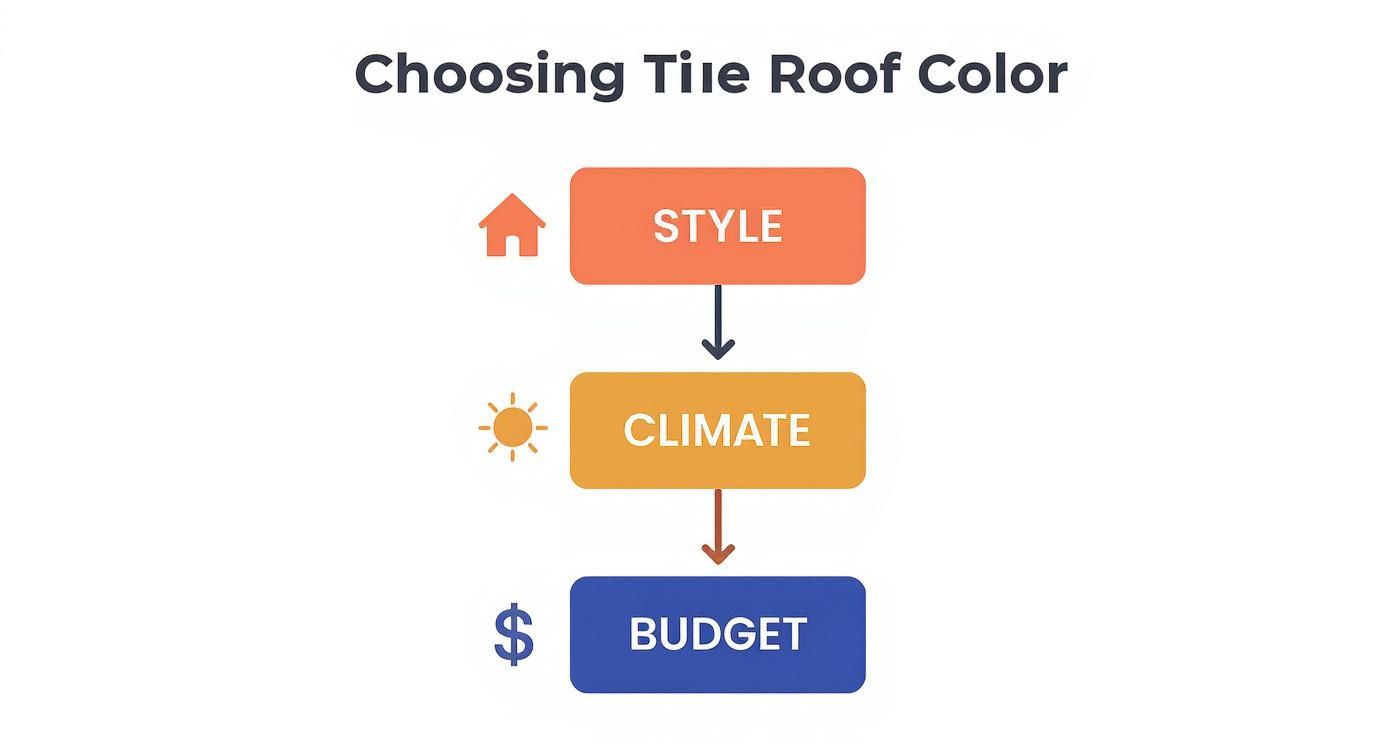 Infographic about tile roofing colors