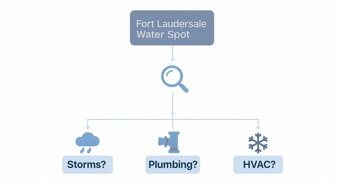 Infographic about water spots on ceiling Fort Lauderdale