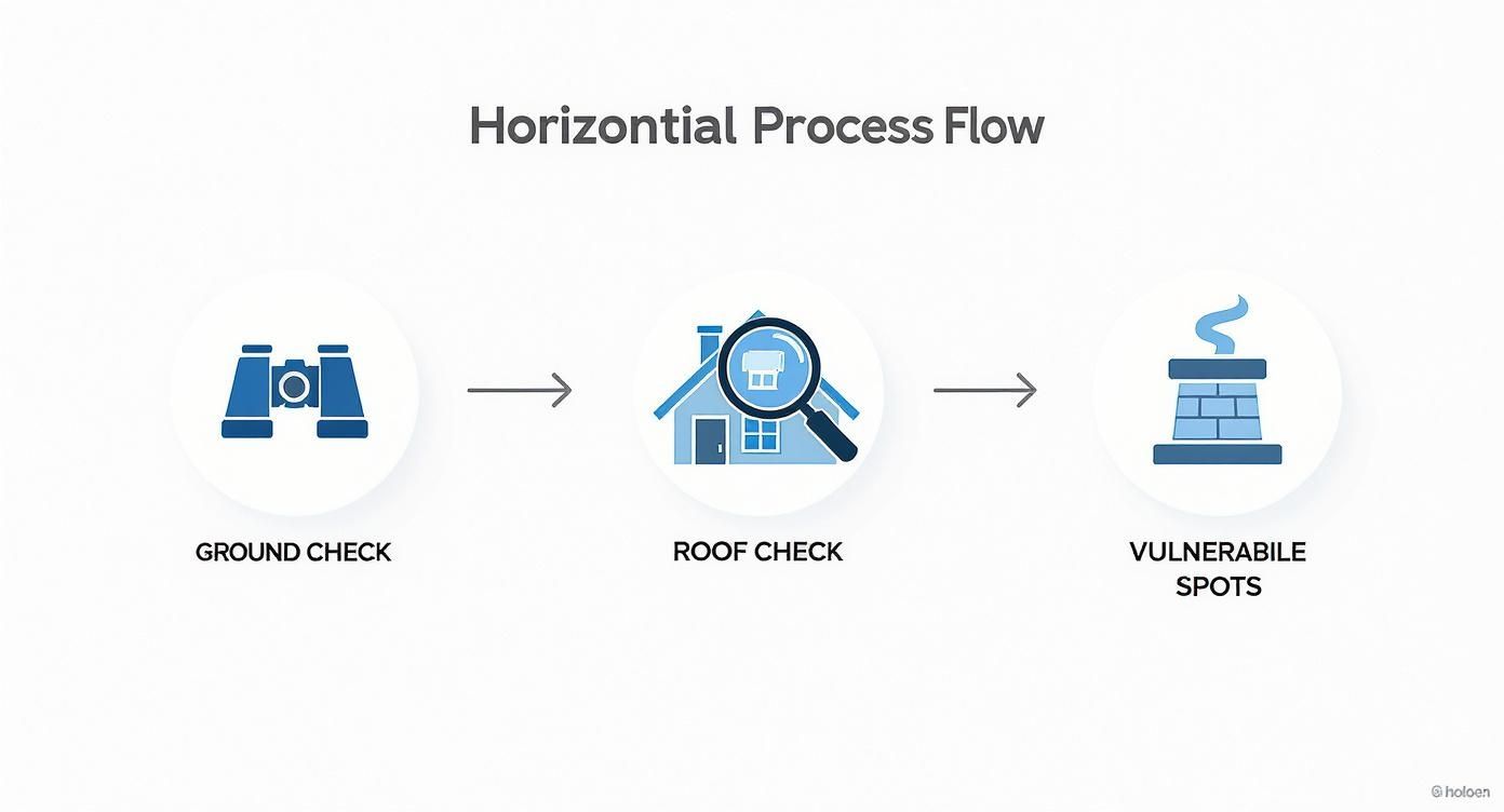 Infographic about how to find roof leaks
