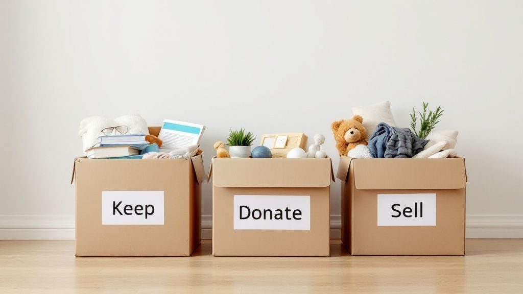 Declutter and Downsize Before Packing