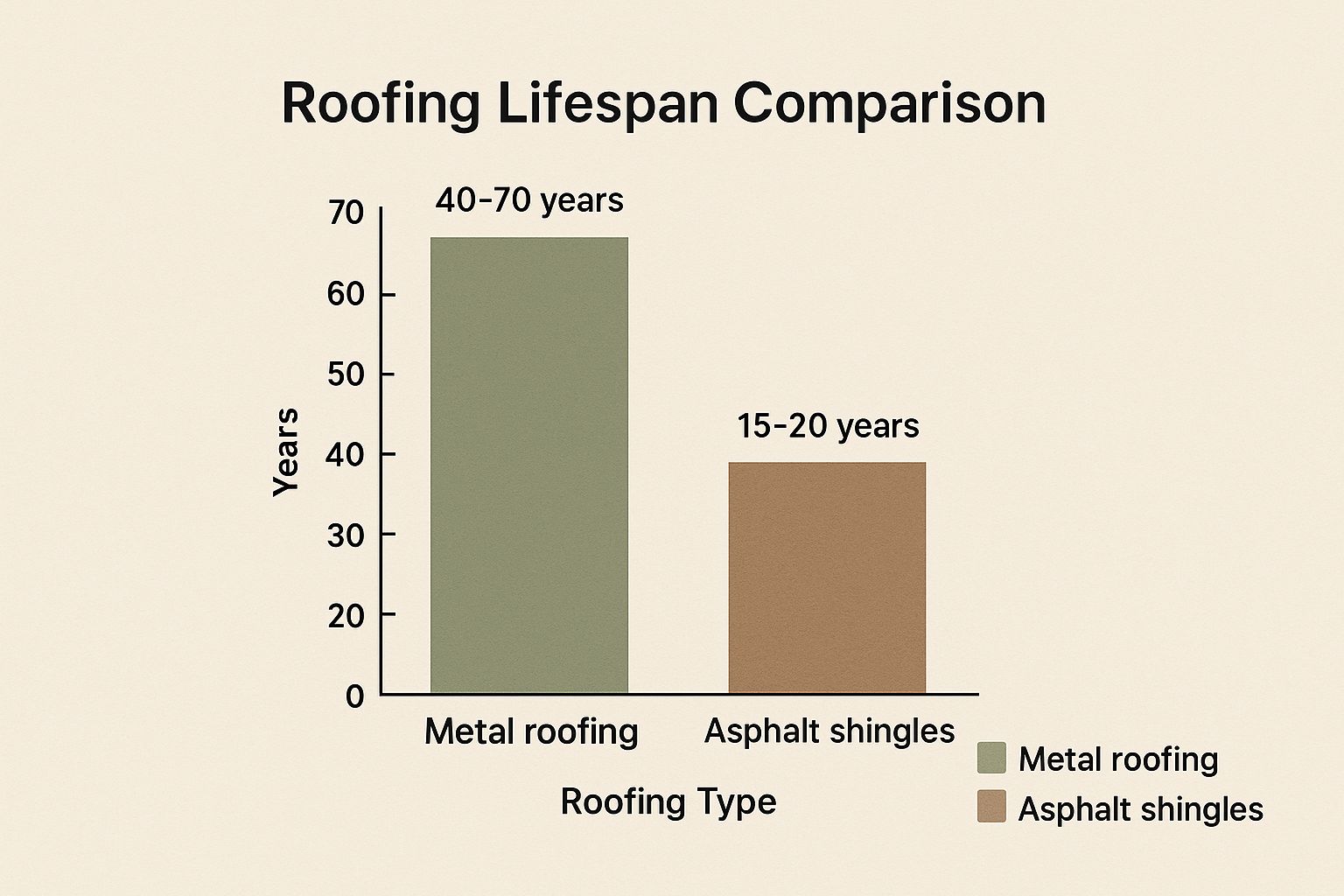 Infographic showing key data about 1. Exceptional Longevity and Durability: A Roof for a Lifetime