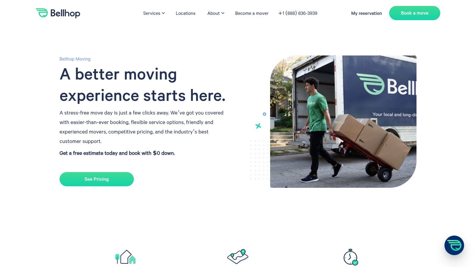 Bellhop moving professionals loading a truck