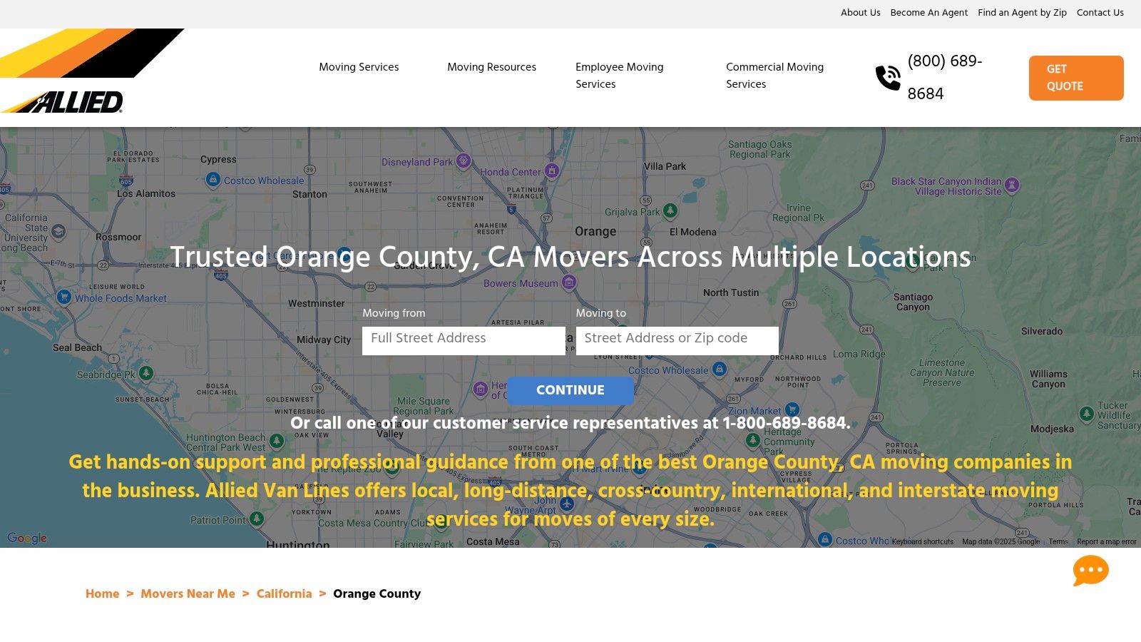Allied Van Lines (Orange County and nearby cities)