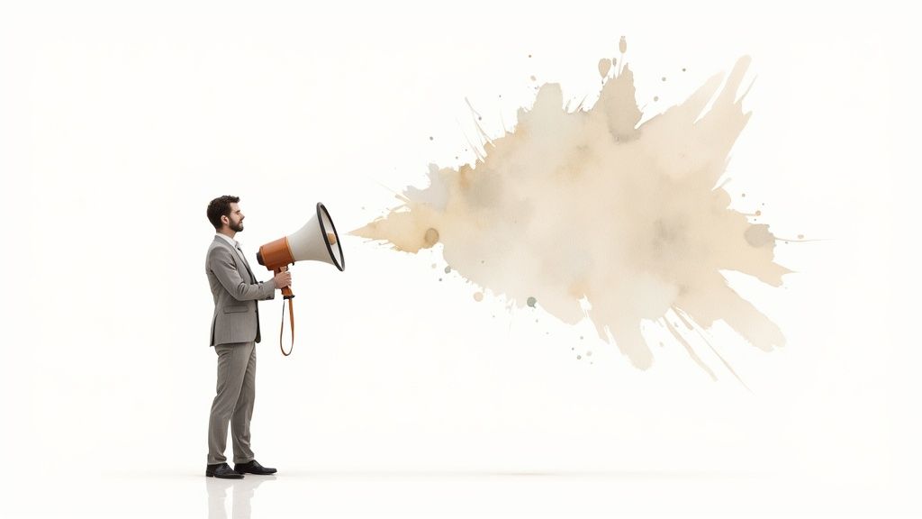 A group of people collaborating on a digital marketing strategy in an office setting.