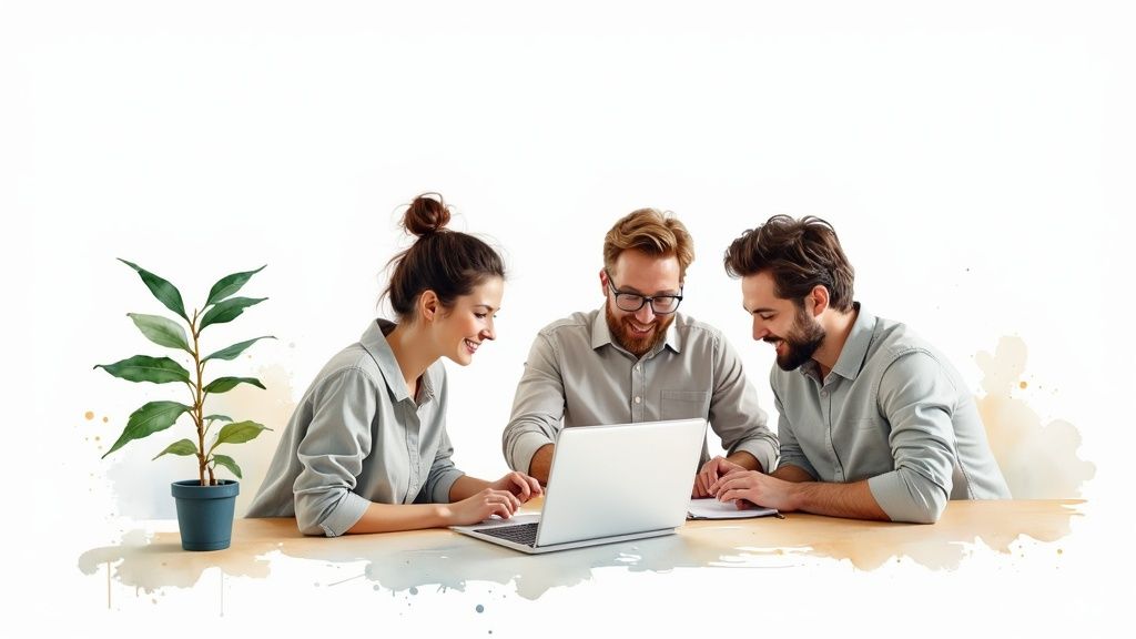 Team members collaborating on mobile app development nz