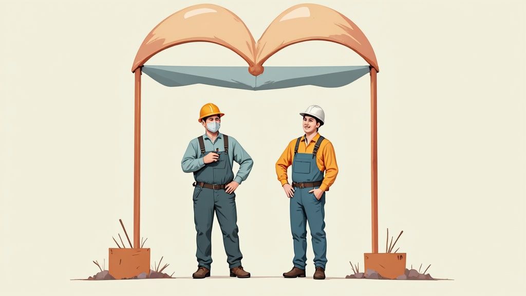 A manufacturing worker in safety gear carefully operates a large piece of machinery.