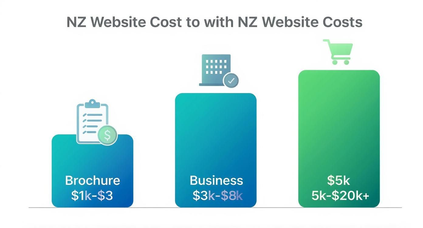 Infographic about website design cost nz