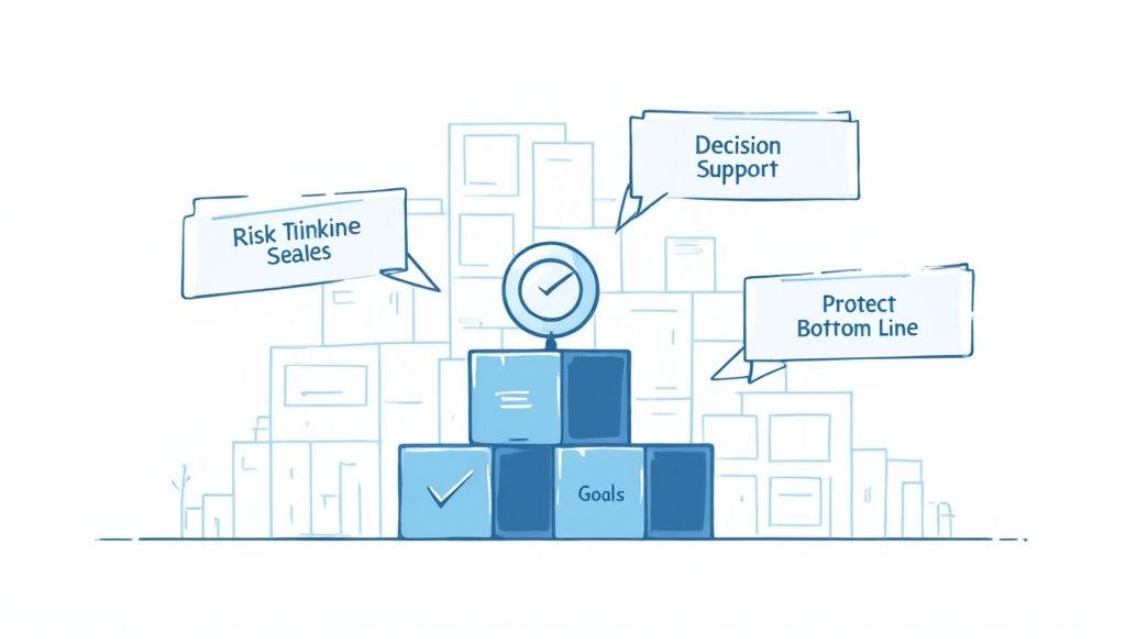 A construction manager reviewing plans on a tablet inside a building under construction.