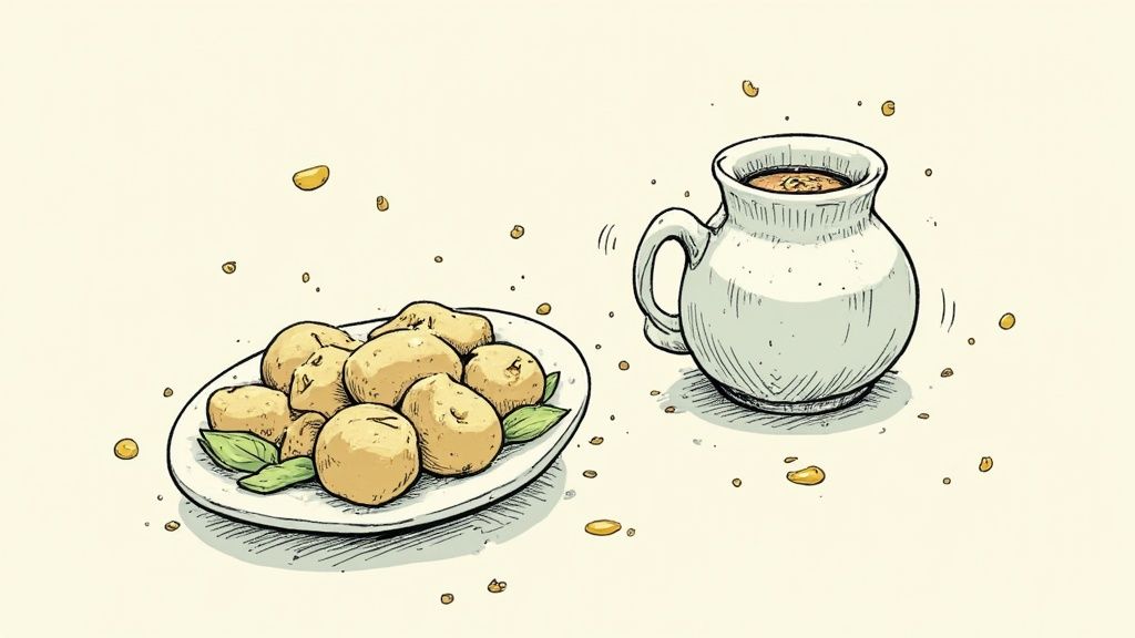 A worker in a manufacturing facility carefully inspecting a large piece of industrial equipment.