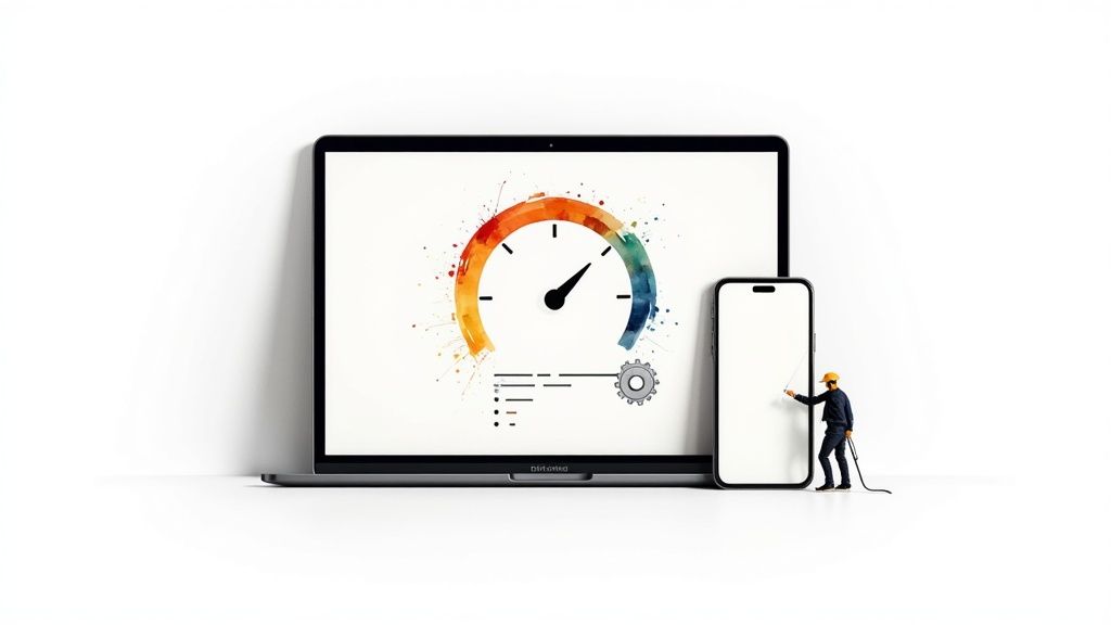 A person using a laptop to analyse website technical data, illustrating a technical SEO audit.