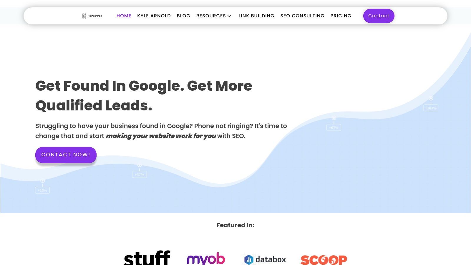HyperWeb's service page highlights their transparent and educational approach to SEO.