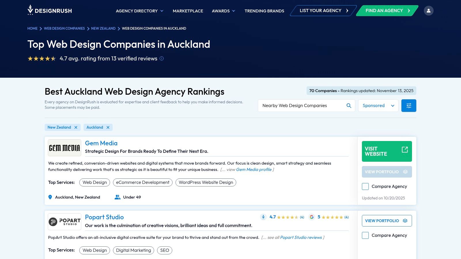 DesignRush – Top Web Design Companies in Auckland