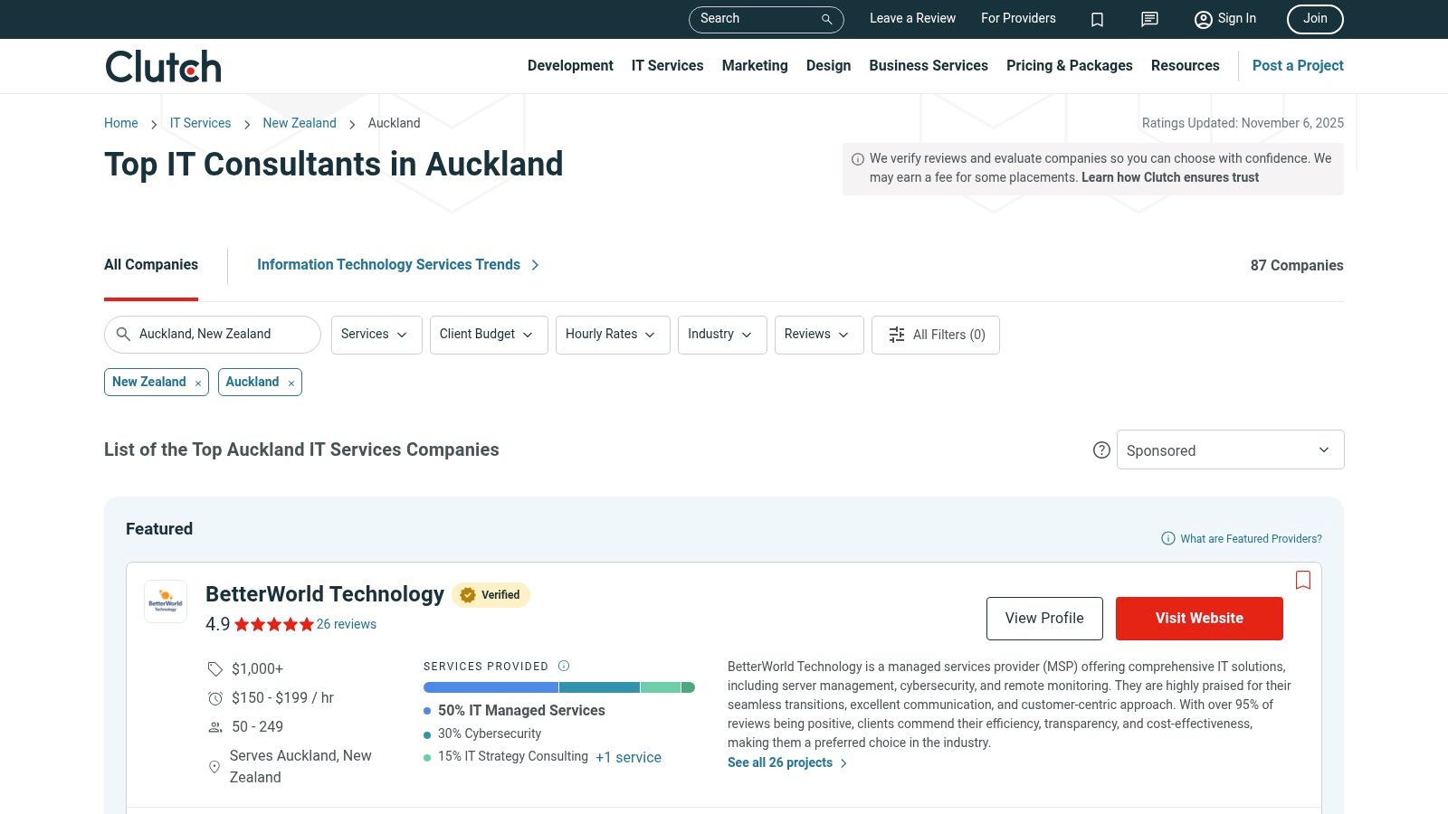 Clutch – Top IT Consultants in Auckland