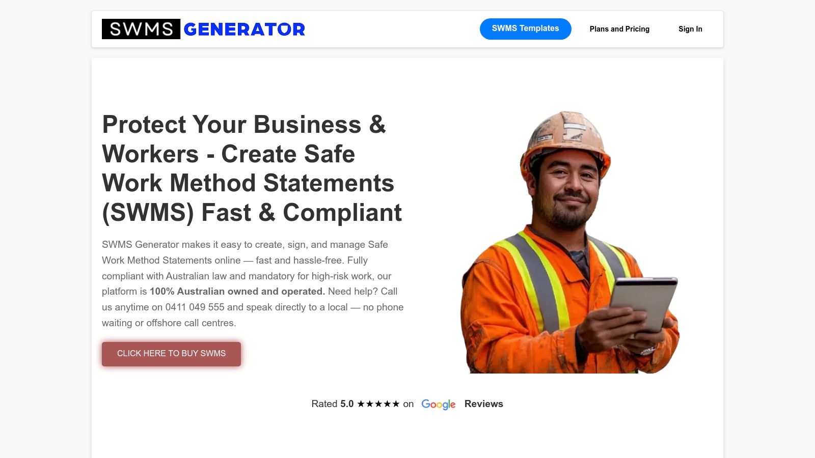 SWMS Generator (Australia) - Pay-per-document online creator