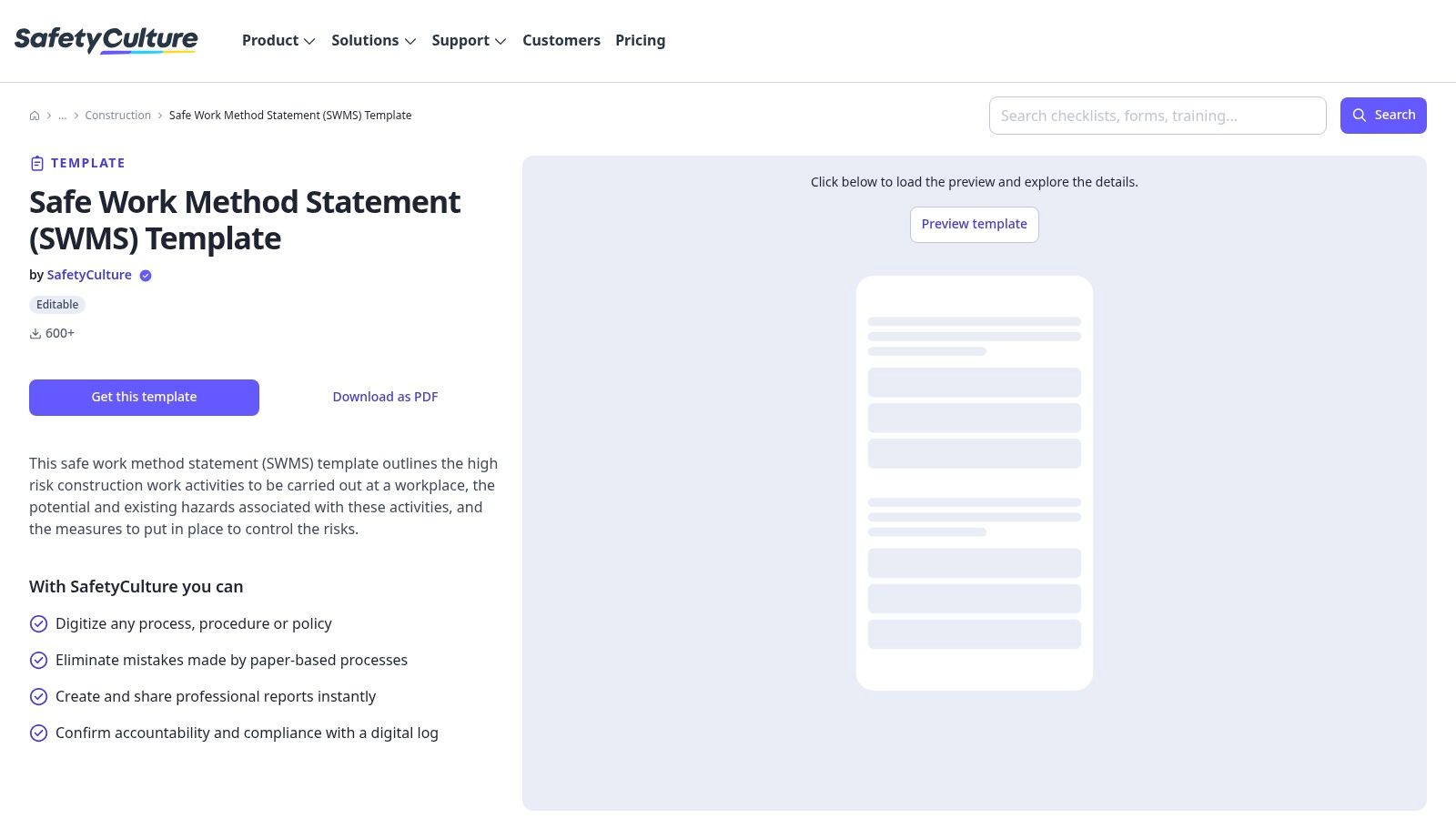 SafetyCulture Template Library (iAuditor)