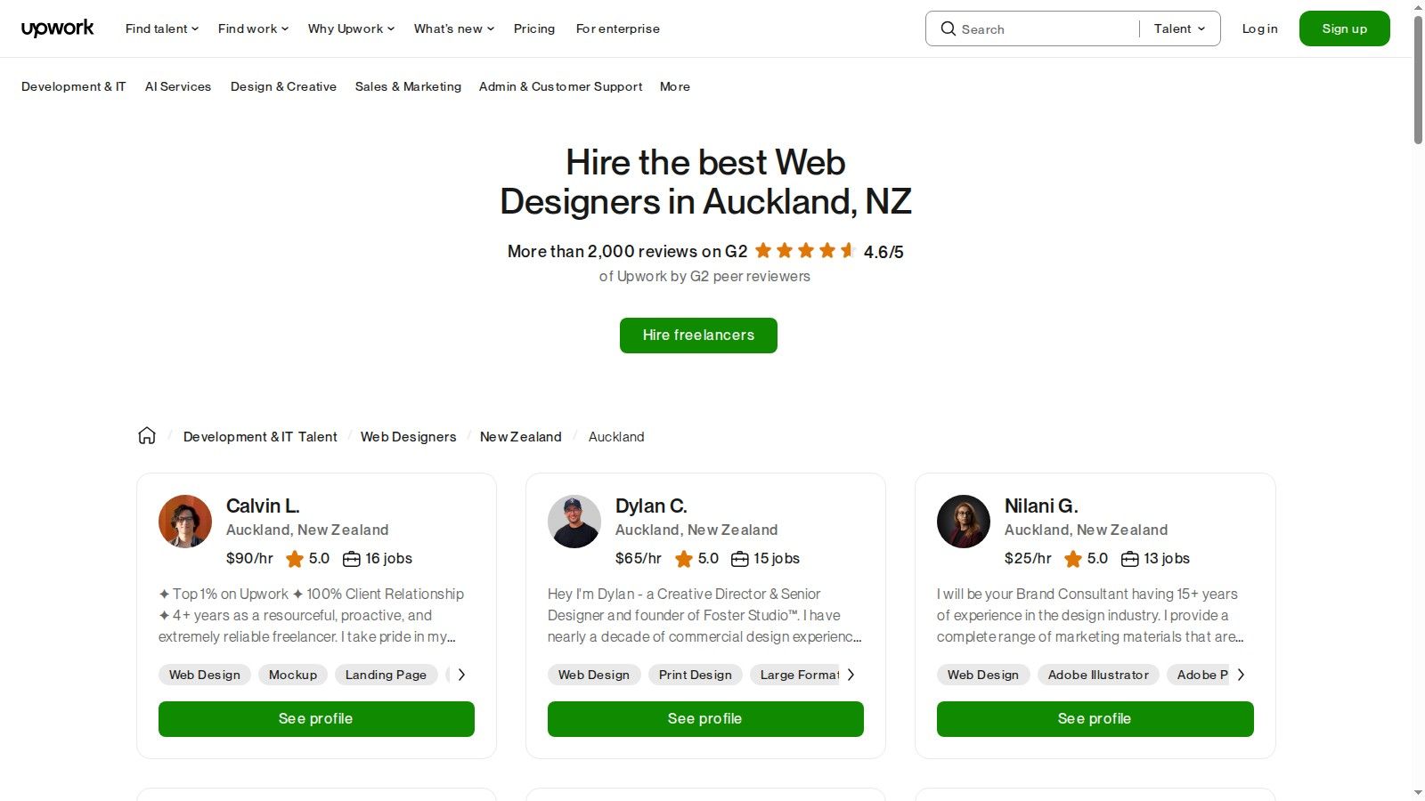 Upwork – Auckland Web Designers