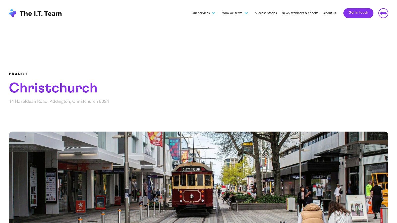 A street in Christchurch, representing the local presence of The I.T. Team.