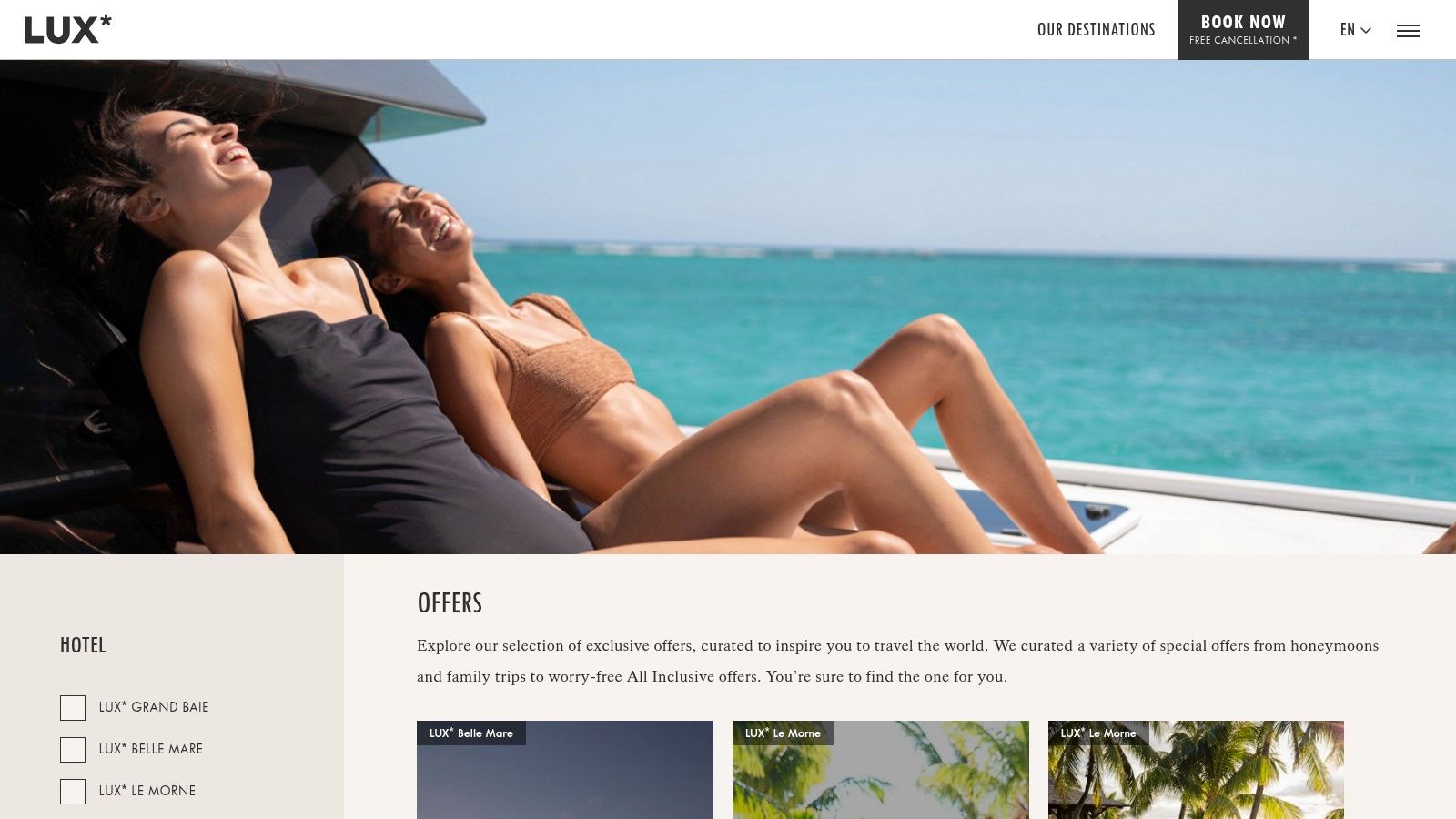 A couple enjoying a luxurious honeymoon experience at a LUX* Resort in Mauritius