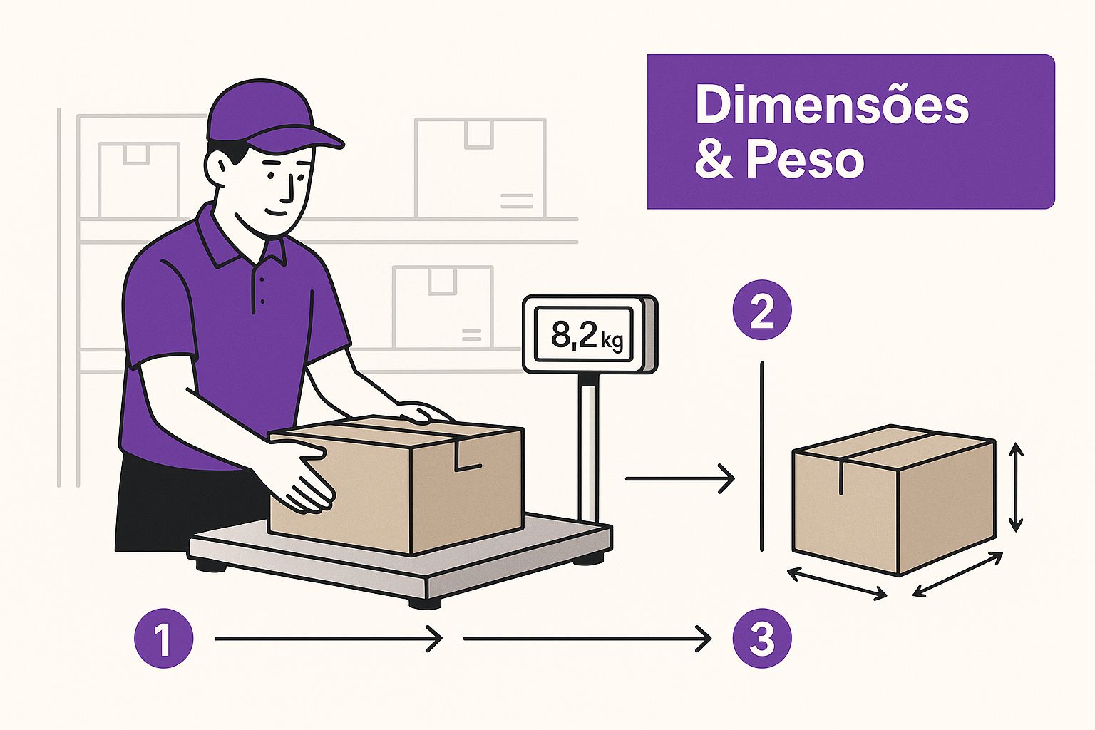 Infográfico sobre como calcular frete dos correios