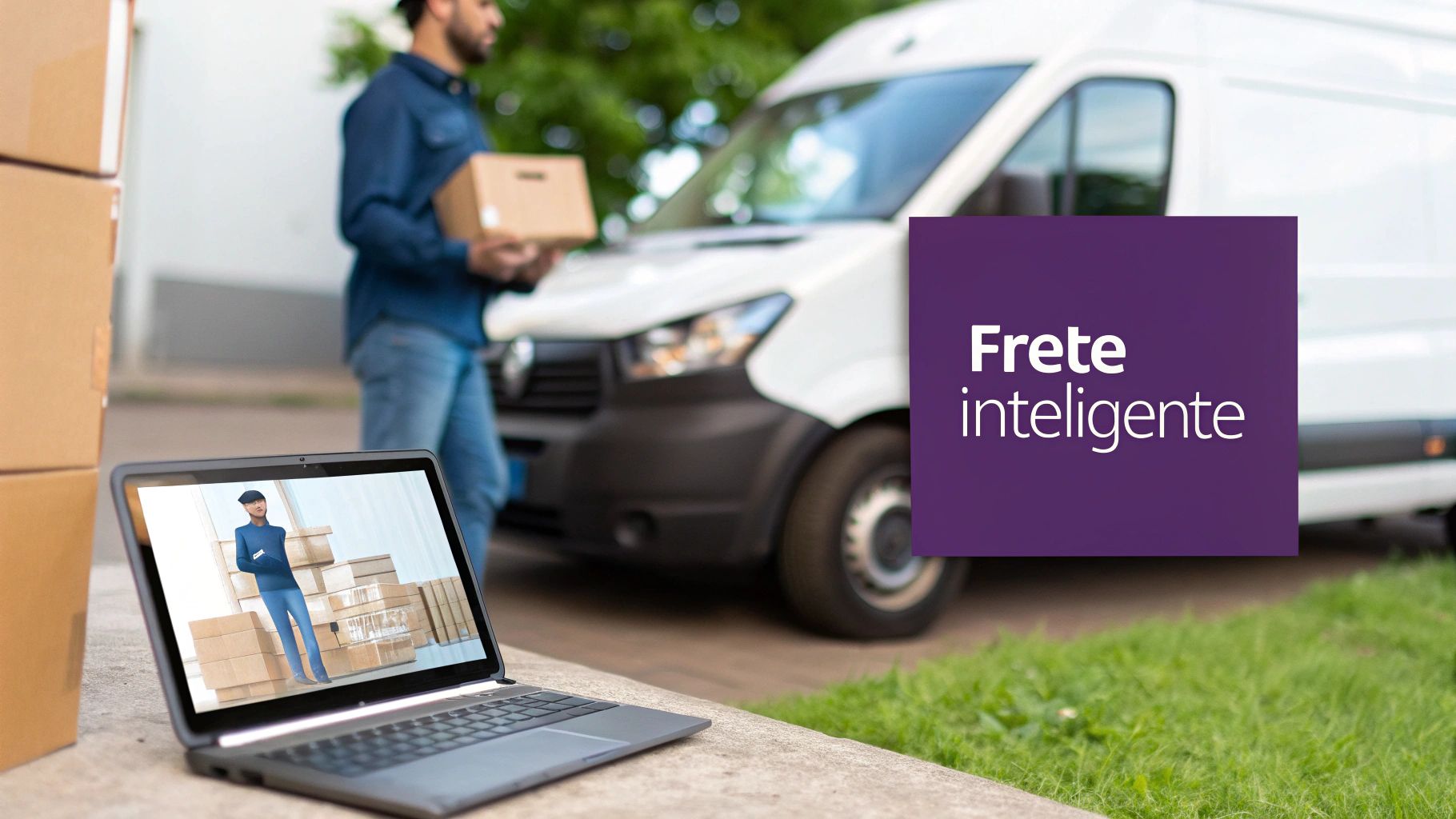 Pessoa usando um notebook com gráficos na tela, representando a otimização de fretes com a plataforma SmartEnvios