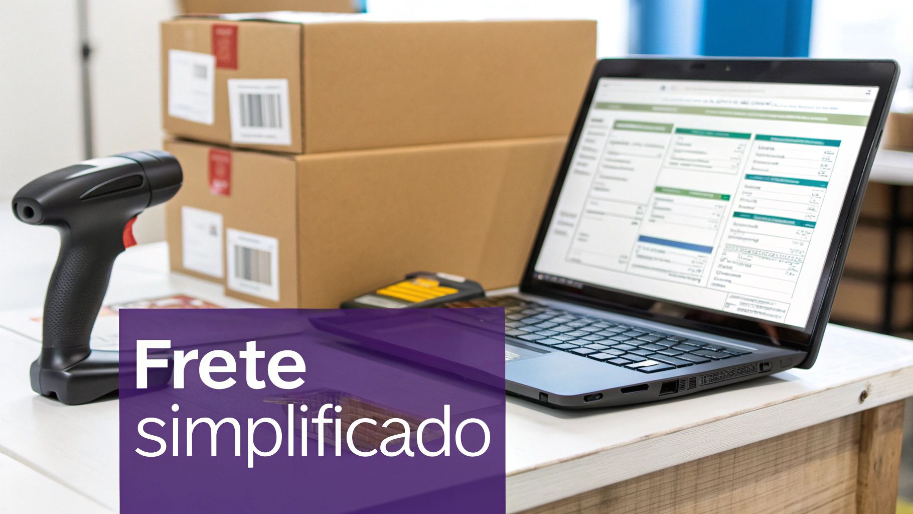 Painel de controle de envios em um notebook