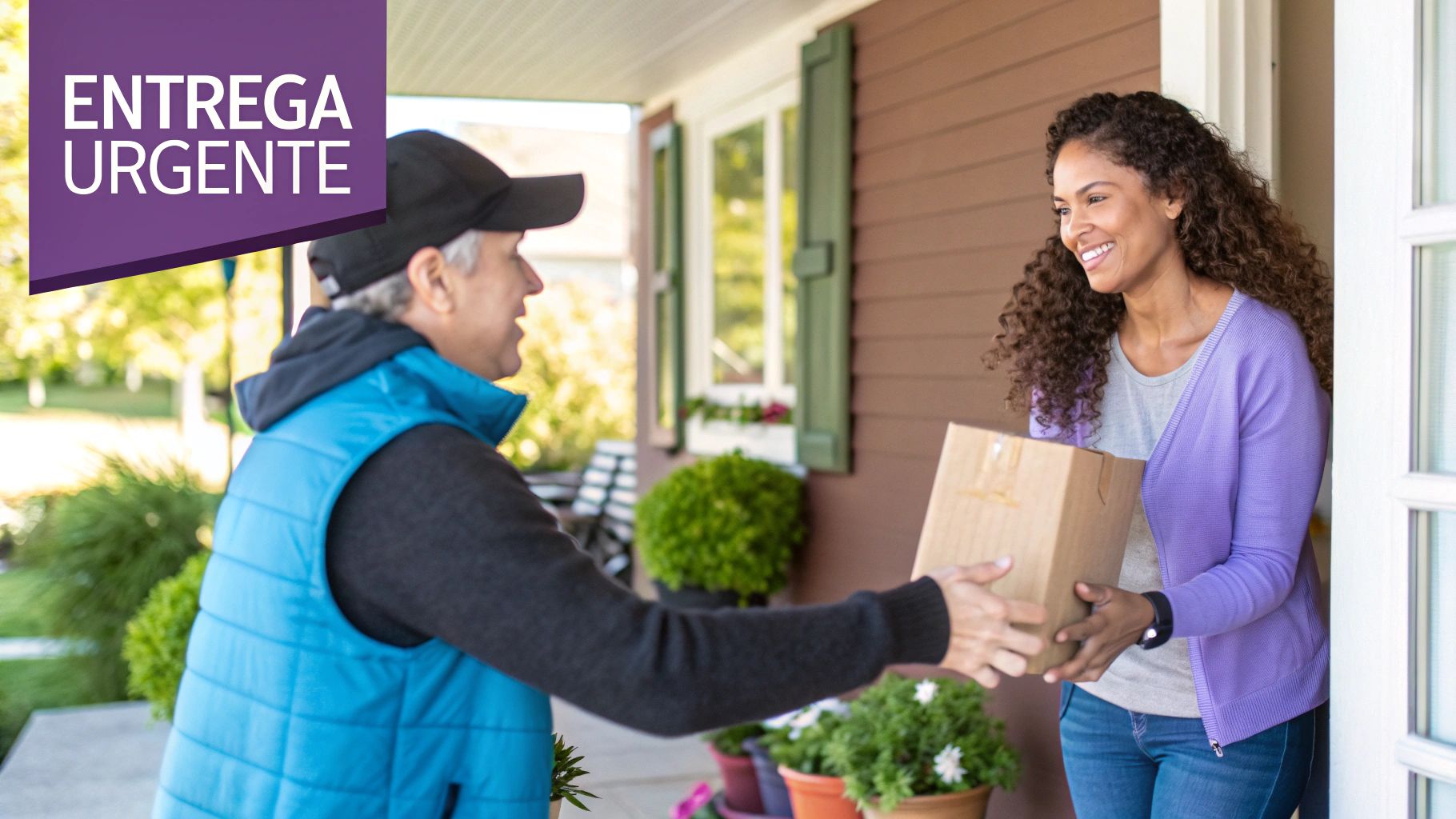 Uma pessoa usando um tablet para agendar uma entrega expressa de um presente, com um calendário mostrando o sábado circulado.