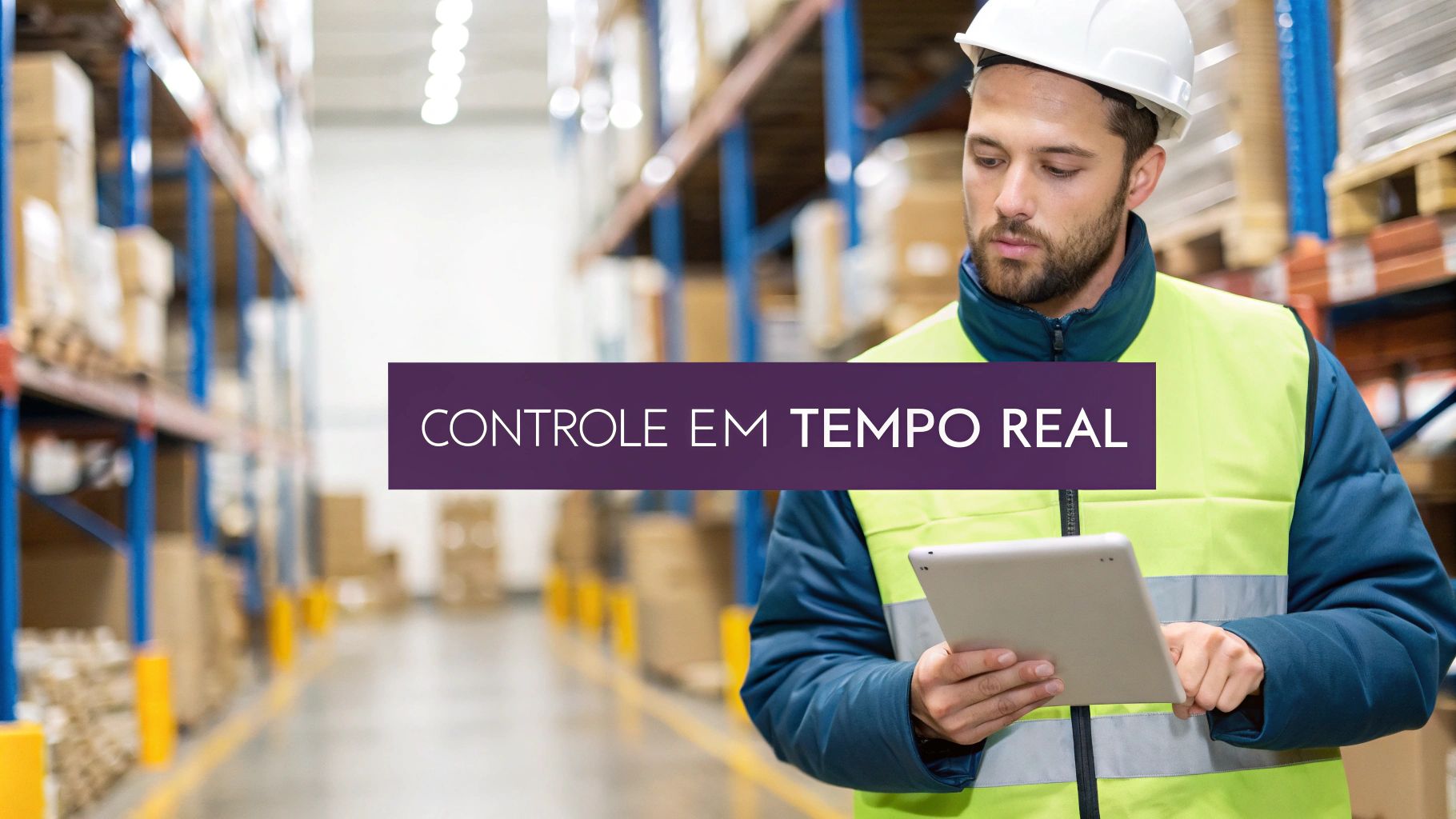 Funcionários de armazém usando scanners para gerenciar o inventário