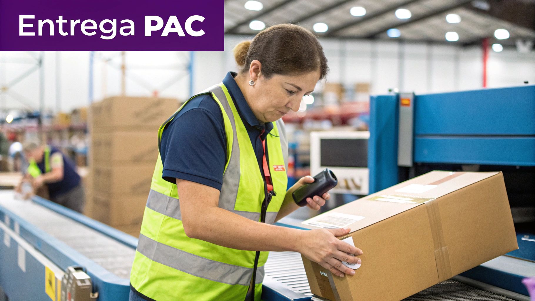 Caixas de papelão empilhadas, representando o envio de encomendas através do serviço PAC.