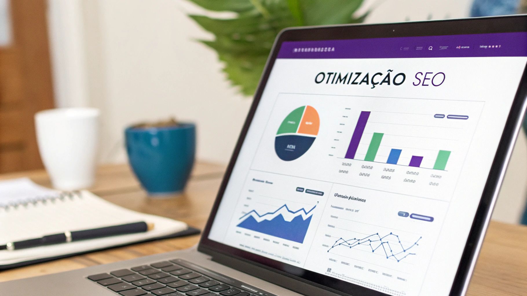 Mão segurando um megafone direcionado para um laptop, simbolizando estratégias de atração de tráfego online.