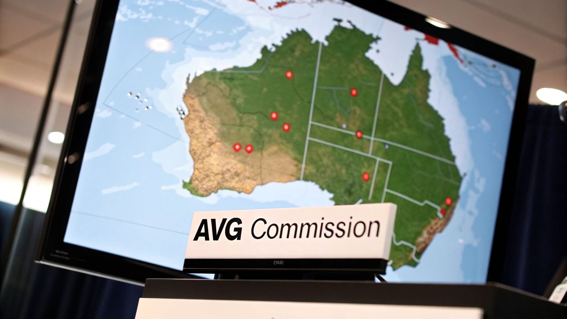 A map of Australia with percentages overlaid, illustrating real estate commission costs.