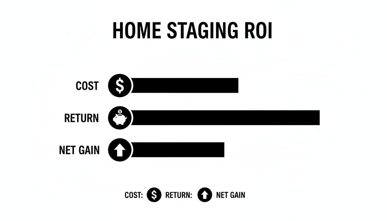 Infographic illustrating the return on investment for home staging services.