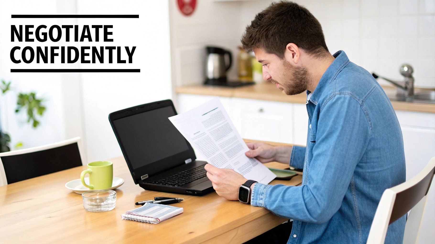 A person reviewing a home inspection report on a clipboard.