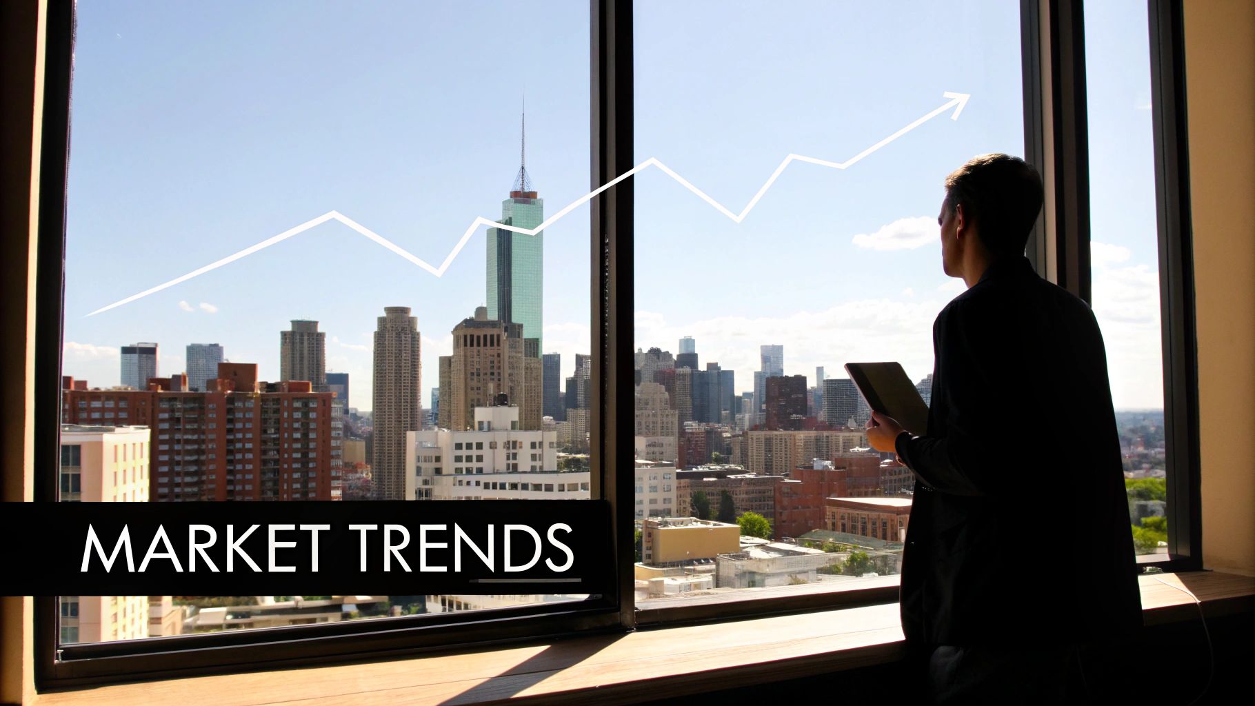 Graph showing upward trend in property market values