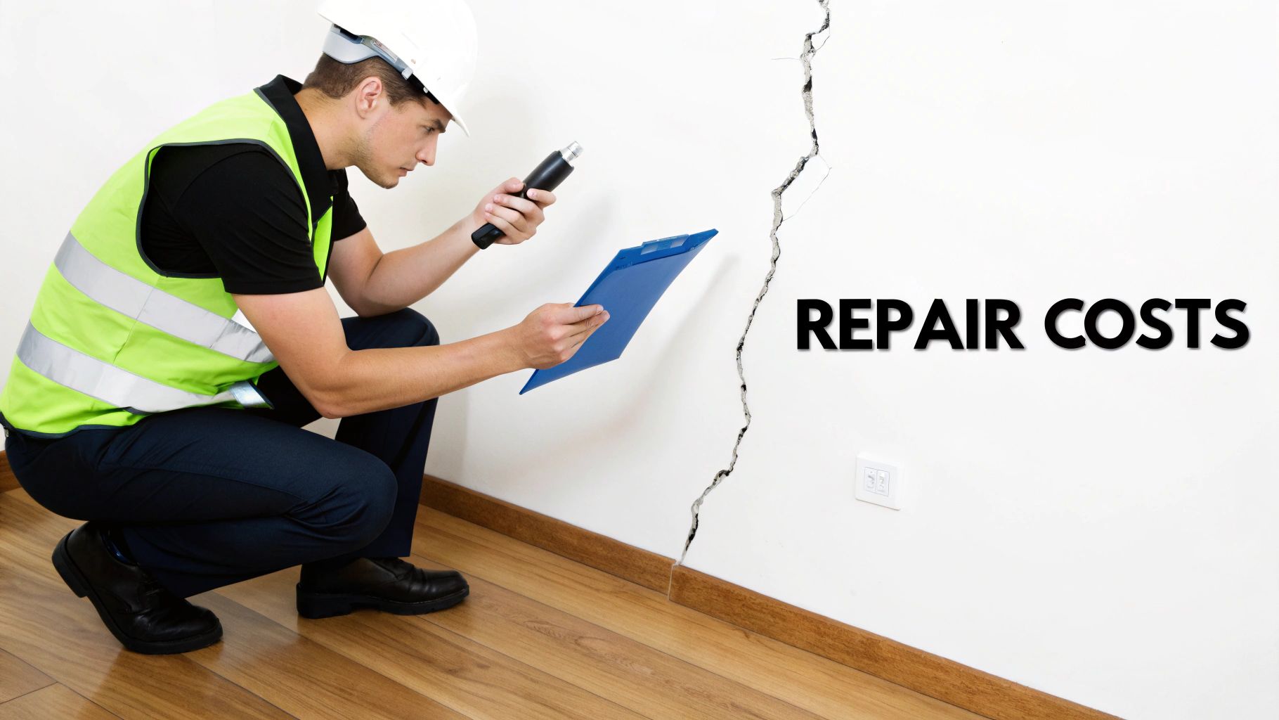 A building inspector examining the exterior of a house, representing the crucial step of due diligence before purchasing a home in Mandurah.