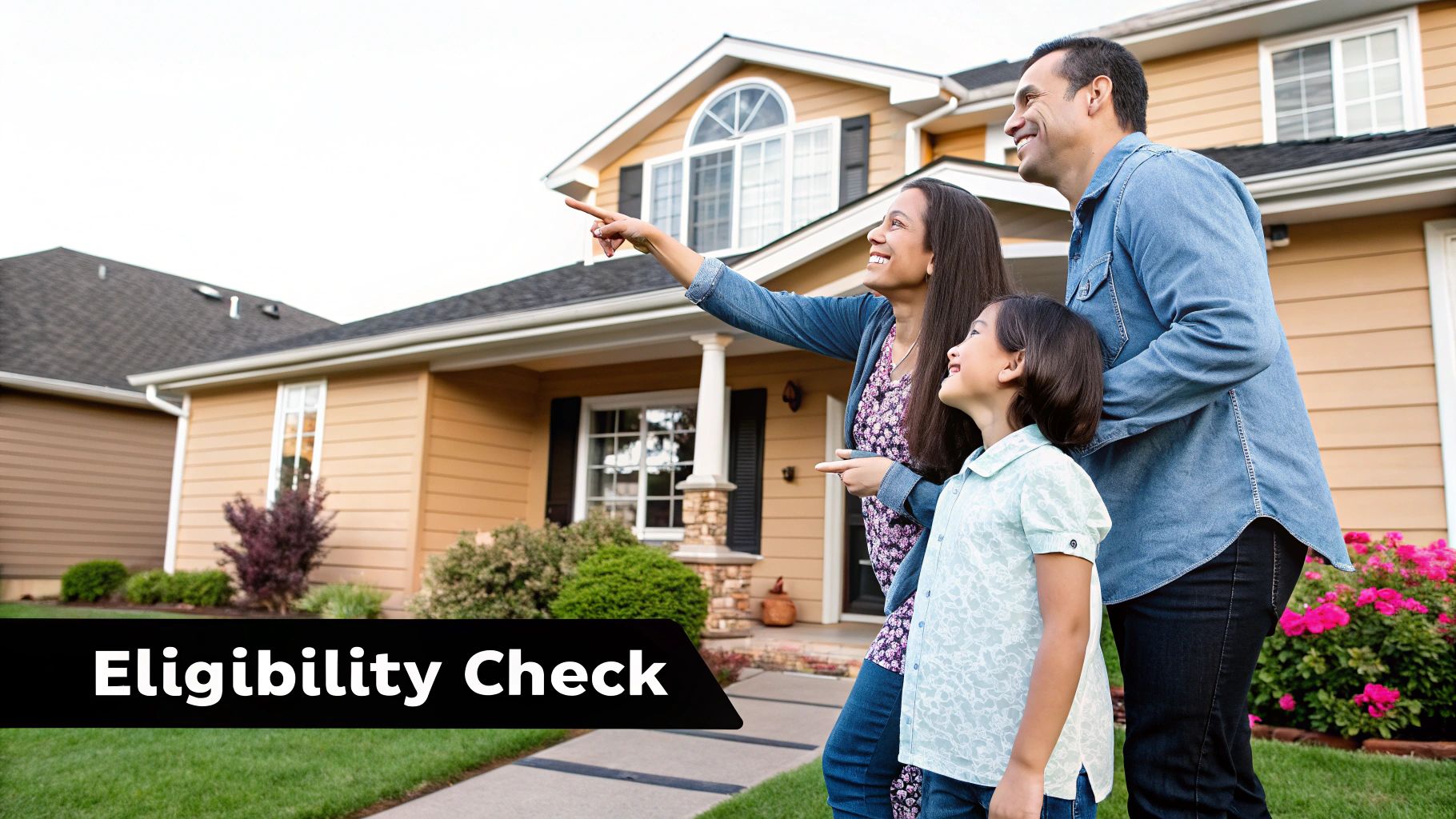 A couple happily looking at the keys to their new home in Western Australia.