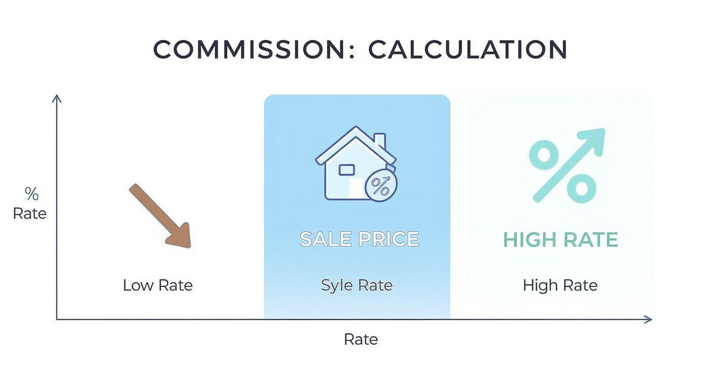 Infographic about what is a real estate agent's commission