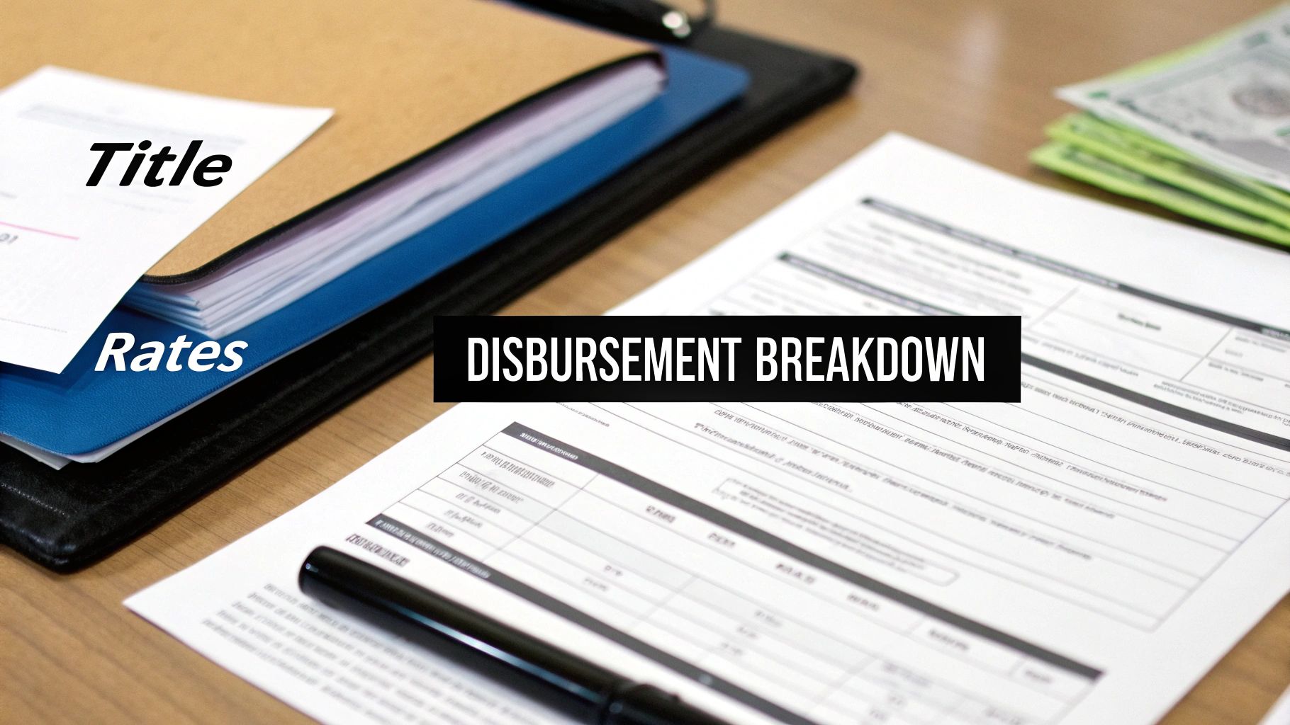 A person signing official-looking documents with a pen, symbolising the legal processes and fees involved in property transactions.