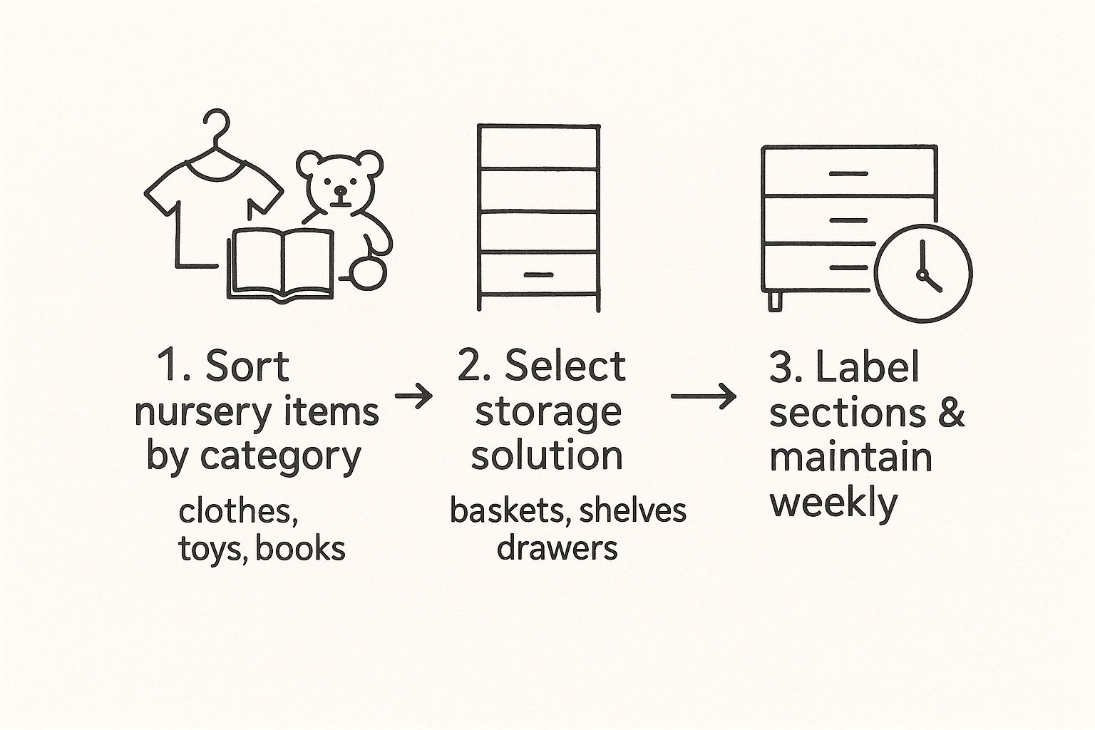 Infographic about nursery organization ideas
