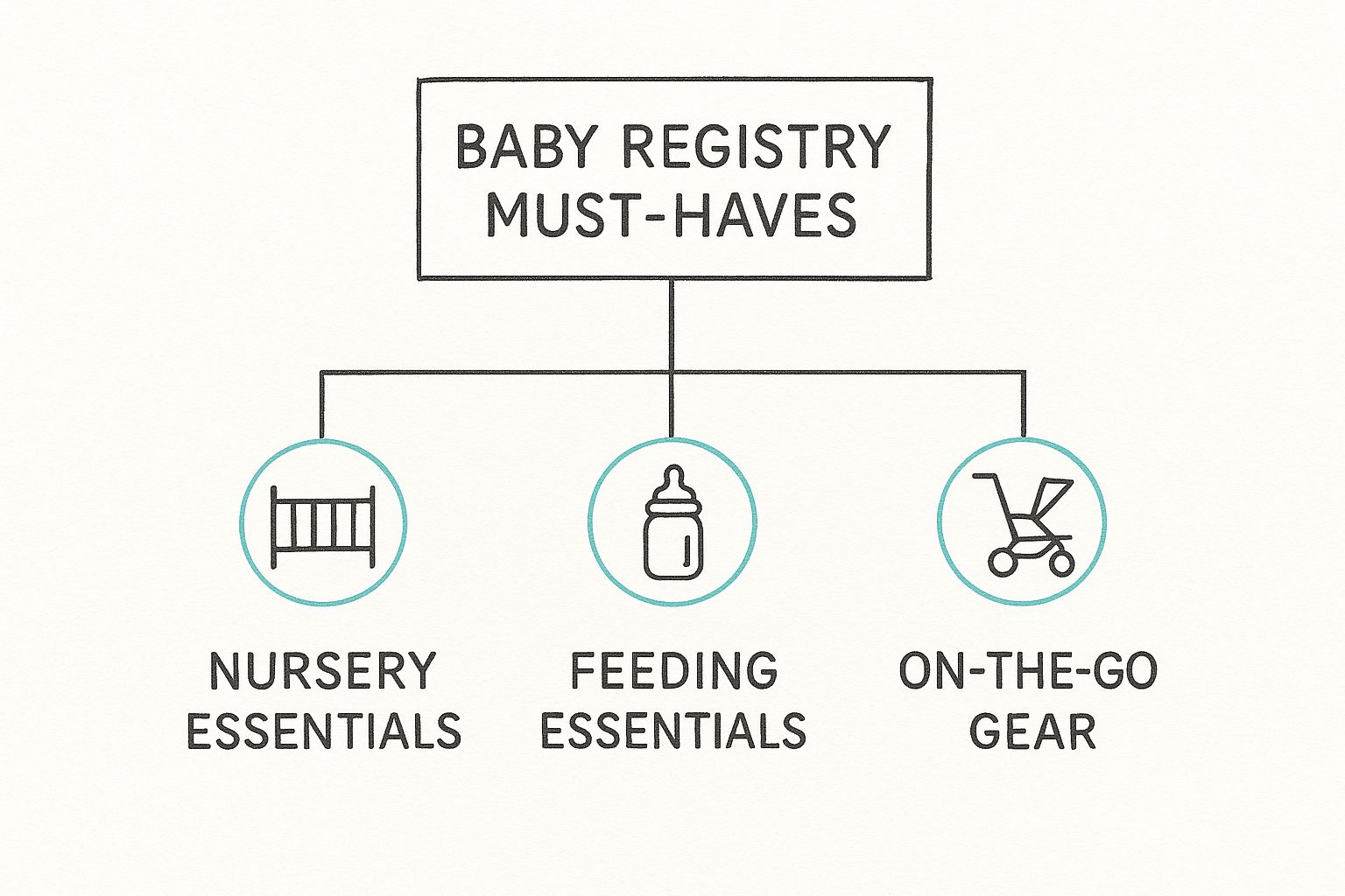 Infographic about baby registry must haves