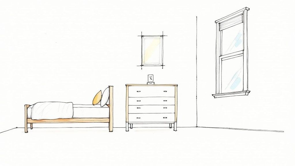 A toddler's safely prepared bedroom with a new bed