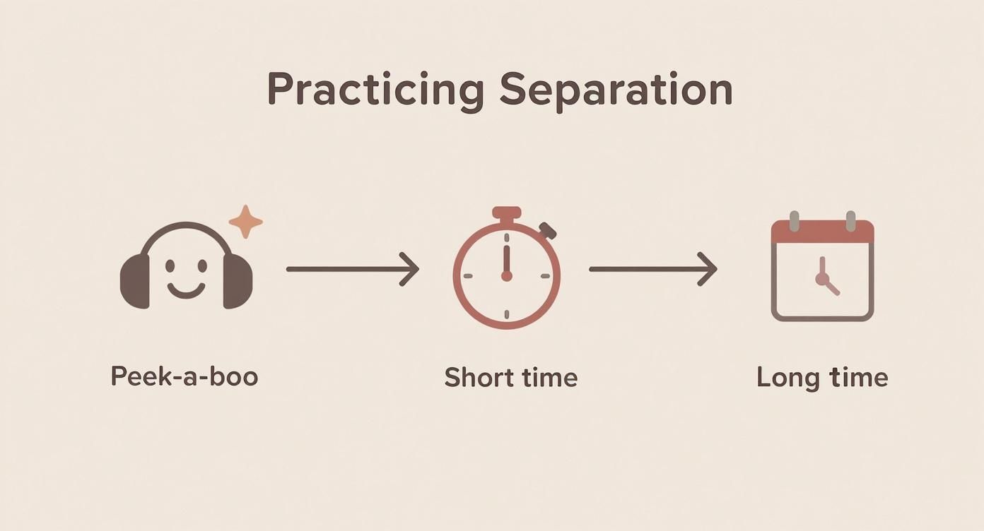 Infographic about how to help separation anxiety in infants