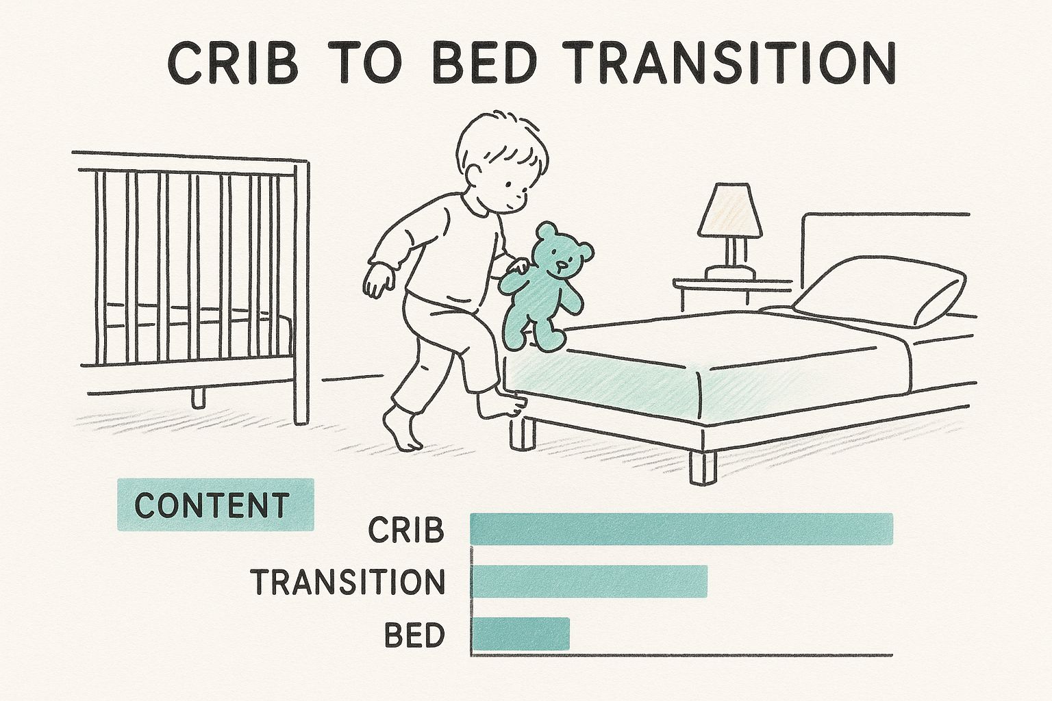 Infographic about how to transition from crib to bed