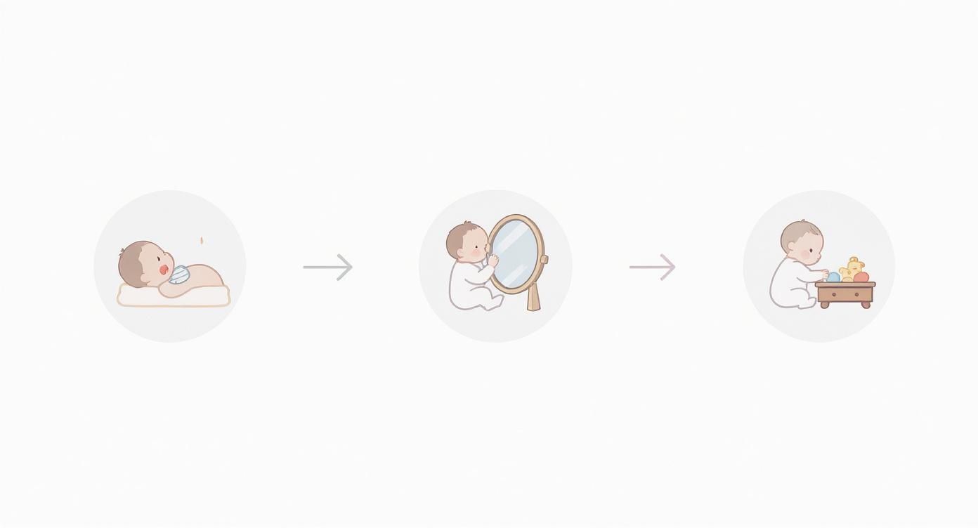 Infographic about when to start tummy time