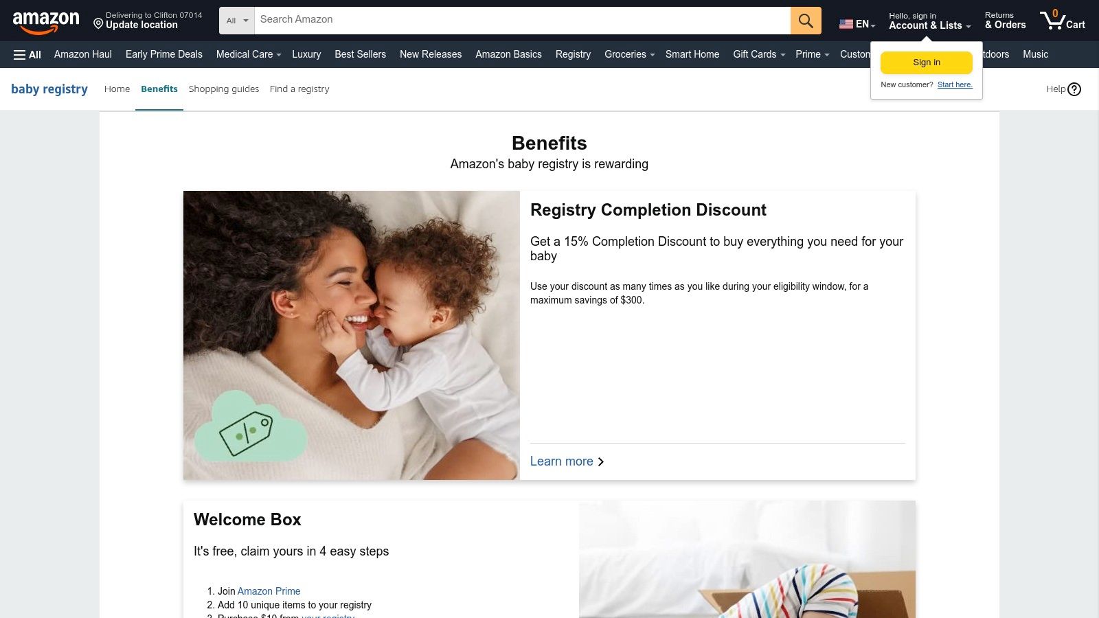 Amazon Baby Registry