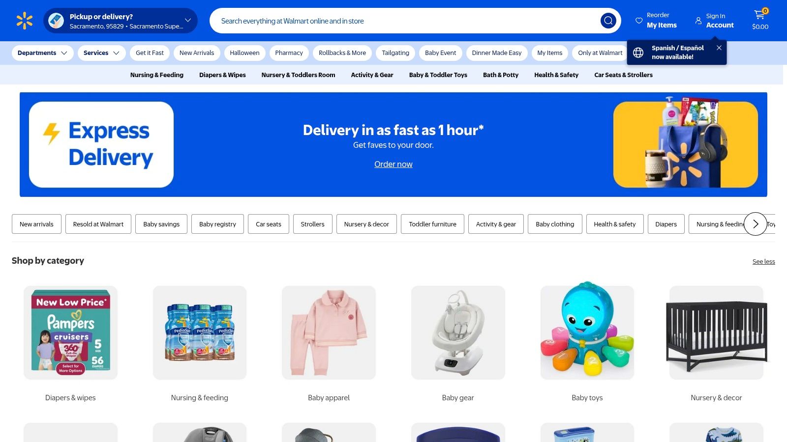 Walmart – Baby (including Walmart Baby Registry)