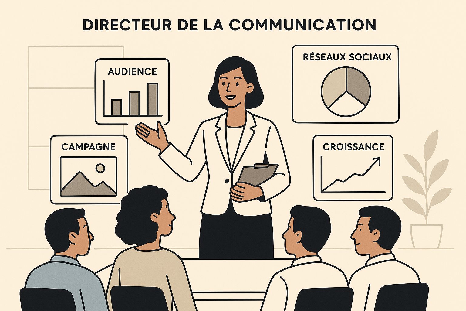 Infographic about emploi directeur communication